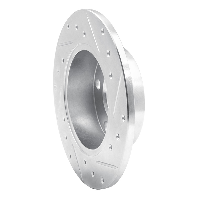 Audi A6 Quattro Brake Rotor (1) - Rear Left - R1 Concepts - Drilled & Slotted - Silver - `98-`01